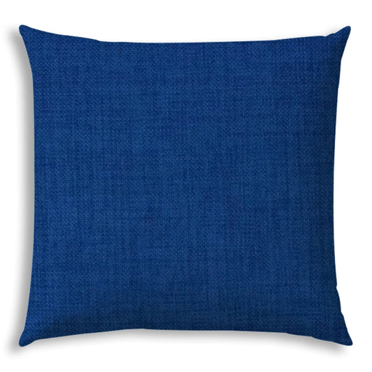 20" X 20" Aqua Blue Blown Seam Solid Color Throw Indoor Outdoor Pillow - Homeroots