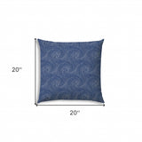 20" X 20" Blue And White Blown Seam Swirl Throw Indoor Outdoor Pillow - Homeroots - Flyclothing LLC