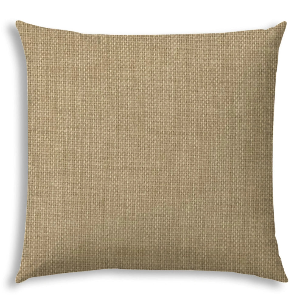 20" X 20" Tan And White Blown Seam Solid Color Throw Indoor Outdoor Pillow - Homeroots