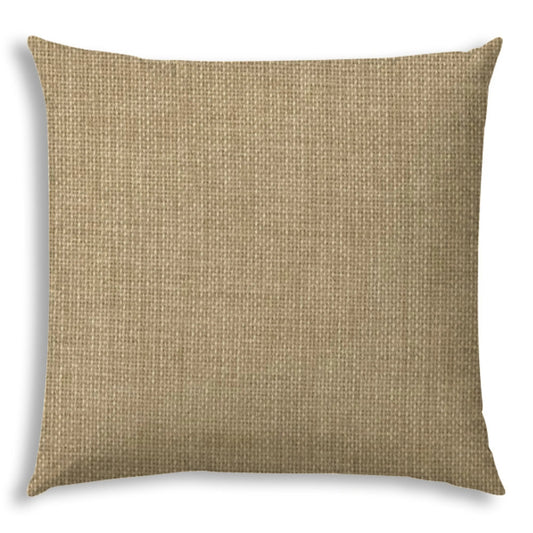 20" X 20" Tan And White Blown Seam Solid Color Throw Indoor Outdoor Pillow - Homeroots