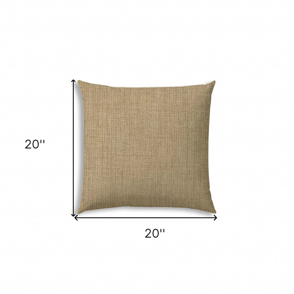 20" X 20" Tan And White Blown Seam Solid Color Throw Indoor Outdoor Pillow - Homeroots