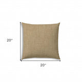 20" X 20" Tan And White Blown Seam Solid Color Throw Indoor Outdoor Pillow - Homeroots