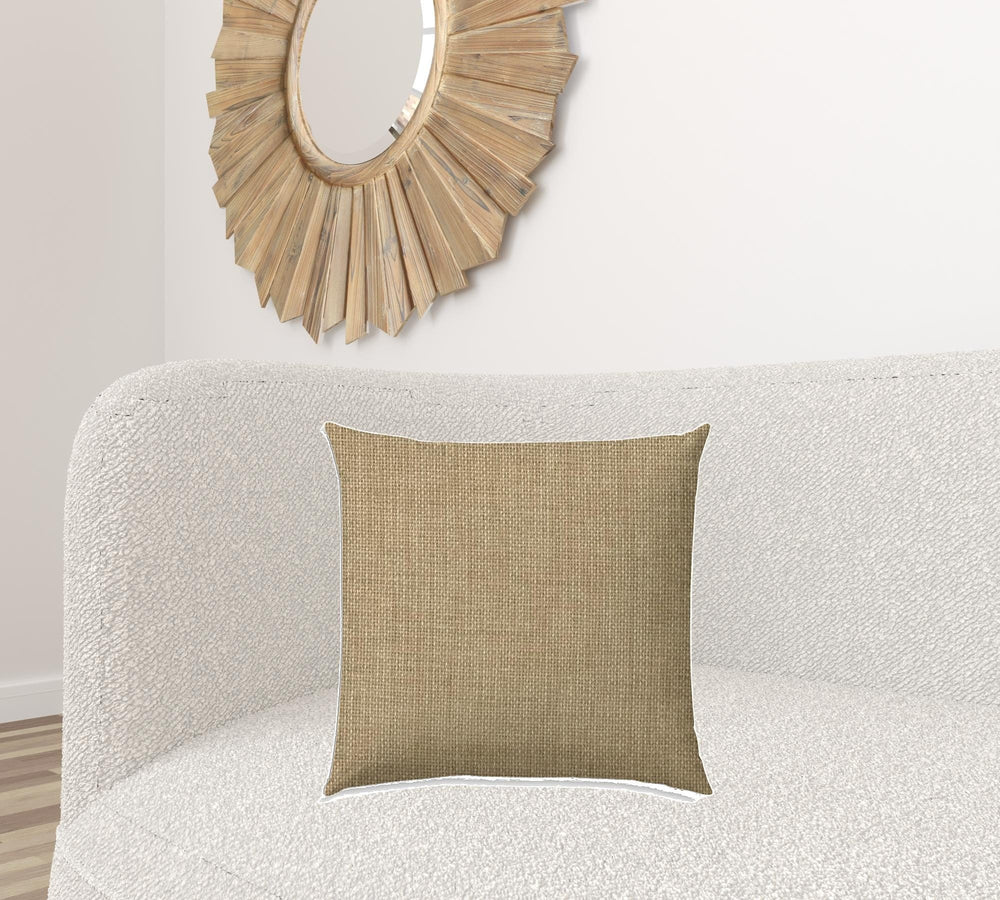 20" X 20" Tan And White Blown Seam Solid Color Throw Indoor Outdoor Pillow - Homeroots