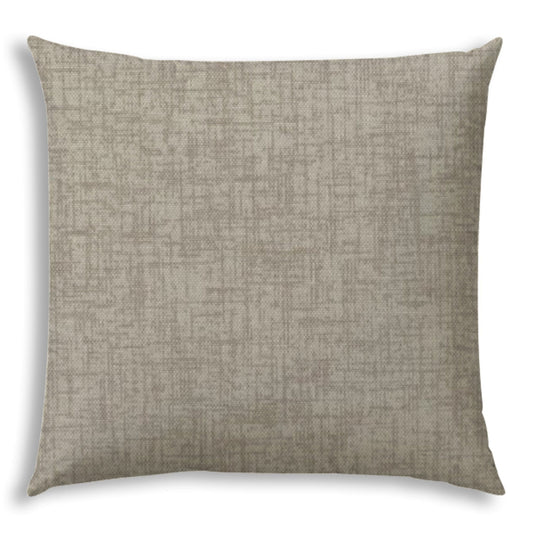 20" X 20" Light Taupe Blown Seam Solid Color Throw Indoor Outdoor Pillow - Homeroots
