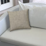 20" X 20" Light Taupe Blown Seam Solid Color Throw Indoor Outdoor Pillow - Homeroots