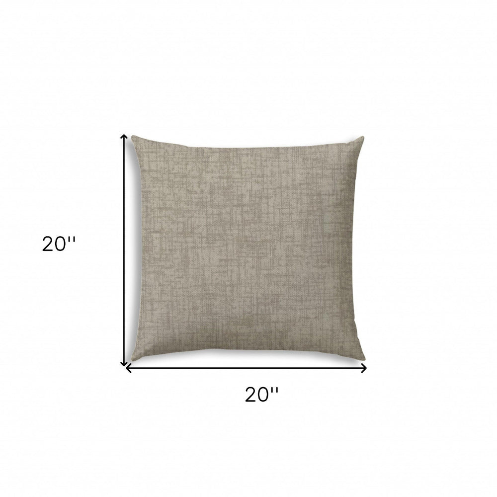 20" X 20" Light Taupe Blown Seam Solid Color Throw Indoor Outdoor Pillow - Homeroots