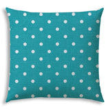 20" X 20" Turquoise Blown Seam Polka Dots Throw Indoor Outdoor Pillow - Homeroots - Flyclothing LLC