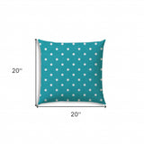 20" X 20" Turquoise Blown Seam Polka Dots Throw Indoor Outdoor Pillow - Homeroots - Flyclothing LLC