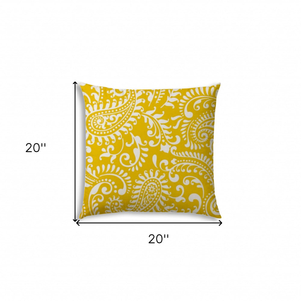 20" X 20" Cream And White Blown Seam Paisley Throw Indoor Outdoor Pillow - Homeroots - Flyclothing LLC