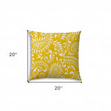 20" X 20" Cream And White Blown Seam Paisley Throw Indoor Outdoor Pillow - Homeroots - Flyclothing LLC