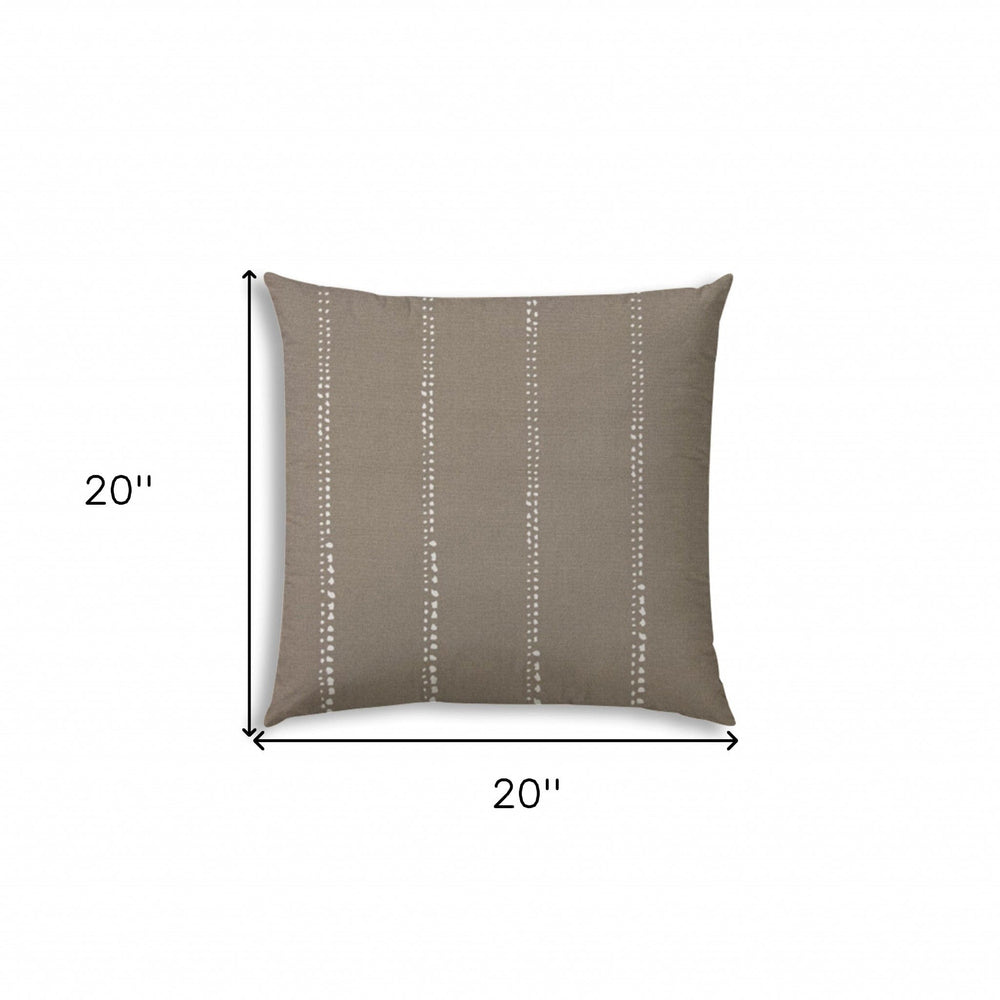 20" X 20" Taupe And White Blown Seam Polka Dots Throw Indoor Outdoor Pillow - Homeroots - Flyclothing LLC