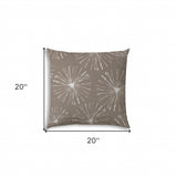 20" X 20" Taupe And White Blown Seam Floral Throw Indoor Outdoor Pillow - Homeroots - Flyclothing LLC