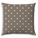20" X 20" Taupe And White Blown Seam Polka Dots Throw Indoor Outdoor Pillow - Homeroots - Flyclothing LLC