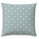 20" X 20" Seafoam And White Blown Seam Polka Dots Throw Indoor Outdoor Pillow - Homeroots - Flyclothing LLC