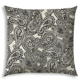 20" X 20" Gray And Cream Blown Seam Paisley Throw Indoor Outdoor Pillow - Homeroots - Flyclothing LLC