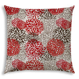 20" X 20" Red And White Blown Seam Floral Throw Indoor Outdoor Pillow - Homeroots - Flyclothing LLC