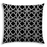 20" X 20" Black And White Blown Seam Interlocking Throw Indoor Outdoor Pillow - Homeroots