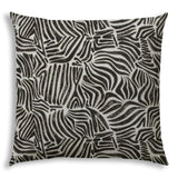 20" X 20" Black And White Safari Animals Blown Seam Animal Print Throw Indoor Outdoor Pillow - Homeroots - Flyclothing LLC