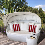 20" X 20" Hot White Blown Seam Striped Throw Indoor Outdoor Pillow - Homeroots - Flyclothing LLC