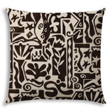 20" X 20" Black and Off White Southwestern Indoor Outdoor Throw Pillow With No Decorative Addition - Homeroots