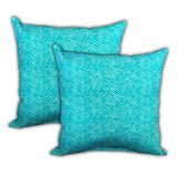 Set Of Three 18" X 18" Ocean Blue And White Corals Blown Seam Coastal Throw Indoor Outdoor Pillow - Homeroots