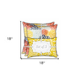 Set Of Three 18" X 18" Seafoam And White Blown Seam Floral Throw Indoor Outdoor Pillow - Homeroots - Flyclothing LLC