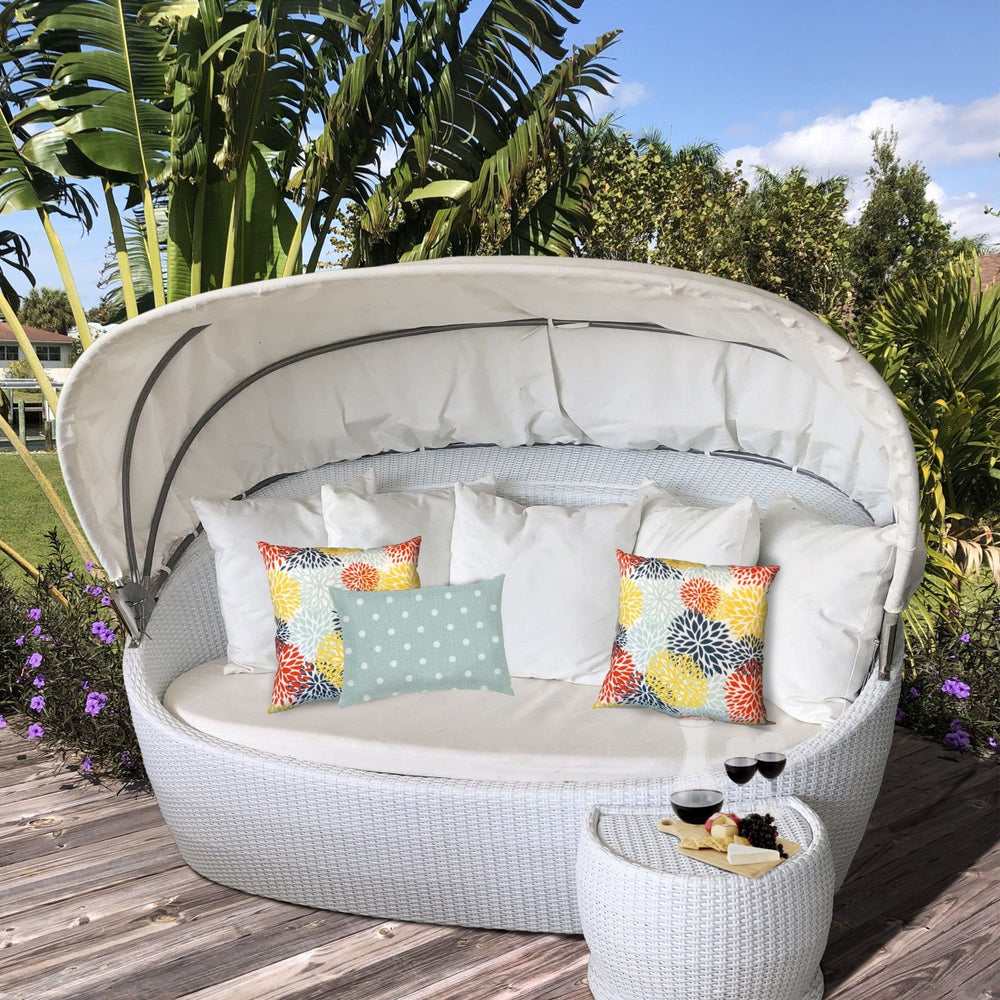 Set Of Three 18" X 18" Seafoam And White Blown Seam Floral Throw Indoor Outdoor Pillow - Homeroots - Flyclothing LLC