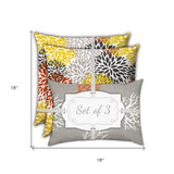 18" X 18" Gray And White Zippered Floral Throw Indoor Outdoor Pillow - Homeroots - Flyclothing LLC
