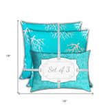 18" X 18" Ocean Blue And White Corals Zippered Coastal Throw Indoor Outdoor Pillow - Homeroots - Flyclothing LLC