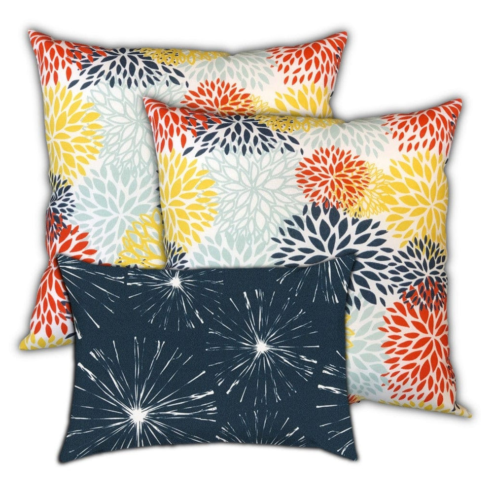 Set Of Three 18" X 18" Seafoam And White Zippered Floral Throw Indoor Outdoor Pillow - Homeroots - Flyclothing LLC