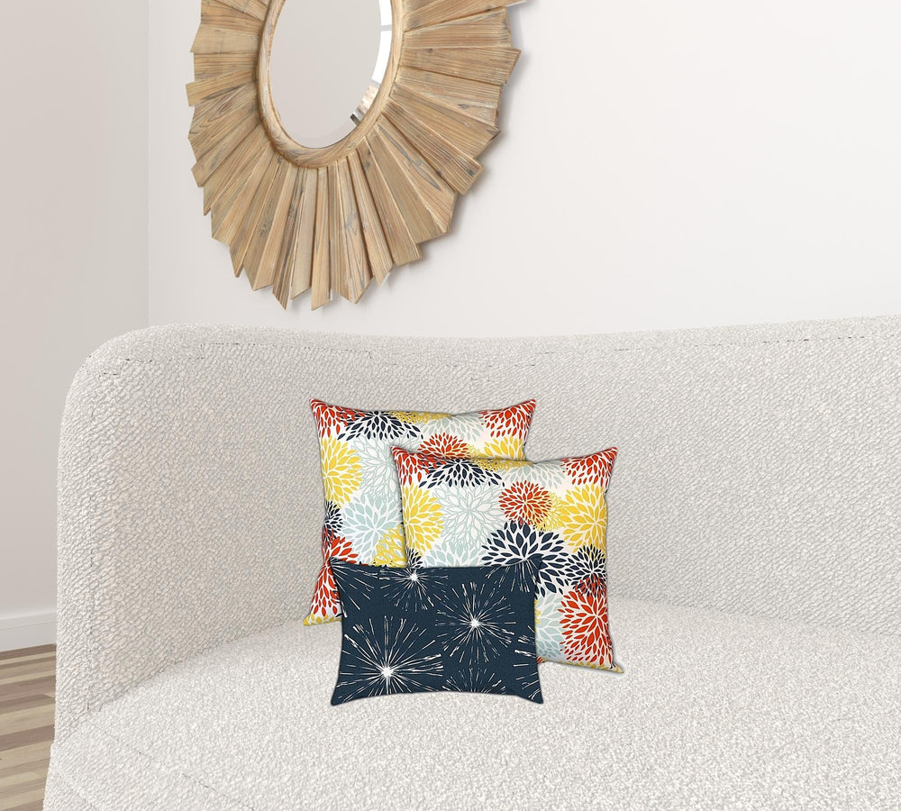 Set Of Three 18" X 18" Seafoam And White Zippered Floral Throw Indoor Outdoor Pillow - Homeroots - Flyclothing LLC