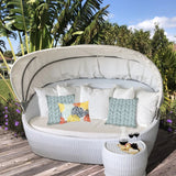 Set Of Three 18" X 18" Seafoam And White Zippered Floral Throw Indoor Outdoor Pillow - Homeroots - Flyclothing LLC