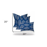 Set Of Three 20" X 20" Blue And White Blown Seam Coastal Throw Indoor Outdoor Pillow - Homeroots - Flyclothing LLC