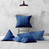 Set Of Three 20" X 20" Blue And White Enveloped Gingham Throw Indoor Outdoor Pillow - Homeroots - Flyclothing LLC