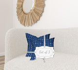Set Of Three 20" X 20" Blue And White Blown Seam Coastal Throw Indoor Outdoor Pillow - Homeroots - Flyclothing LLC