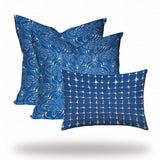 Set Of Three 20" X 20" Blue And White Zippered Coastal Throw Indoor Outdoor Pillow - Homeroots - Flyclothing LLC
