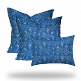 Set Of Three 20" X 20" Blue And White Blown Seam Coastal Throw Indoor Outdoor Pillow - Homeroots - Flyclothing LLC