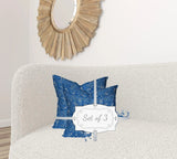 Set Of Three 20" X 20" Blue And White Zippered Coastal Throw Indoor Outdoor Pillow - Homeroots - Flyclothing LLC