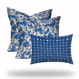 Set Of Three 20" X 20" Blue And White Zippered Coastal Throw Indoor Outdoor Pillow - Homeroots - Flyclothing LLC