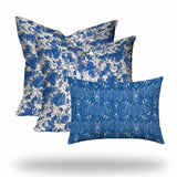 Set Of Three 20" X 20" Blue And White Blown Seam Coastal Throw Indoor Outdoor Pillow - Homeroots - Flyclothing LLC