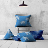 Set Of Three 20" X 20" Blue And White Crab Blown Seam Coastal Throw Indoor Outdoor Pillow - Homeroots - Flyclothing LLC