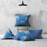 Set Of Three 20" X 20" Blue And White Crab Blown Seam Coastal Throw Indoor Outdoor Pillow - Homeroots - Flyclothing LLC