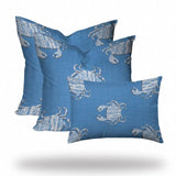 20" X 20" Blue And White Zippered Throw Indoor Outdoor Pillow - Homeroots