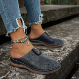 Round Toe Cutout Slip-Ons - Trendsi - Flyclothing LLC
