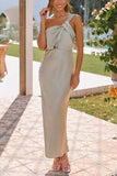 Knotted Single Shoulder Maxi Dress - Trendsi - Flyclothing LLC