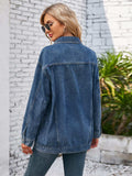 Button Up Long Sleeve Denim Jacket - Trendsi - Flyclothing LLC