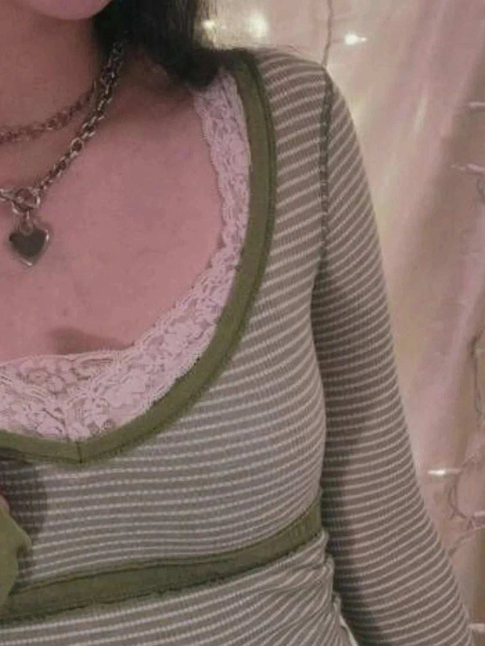 Contrast Striped Long Sleeve T-Shirt - Trendsi - Flyclothing LLC