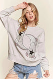 ADORA Rhinestone Accent Casual Sweatshirt - Trendsi - Flyclothing LLC