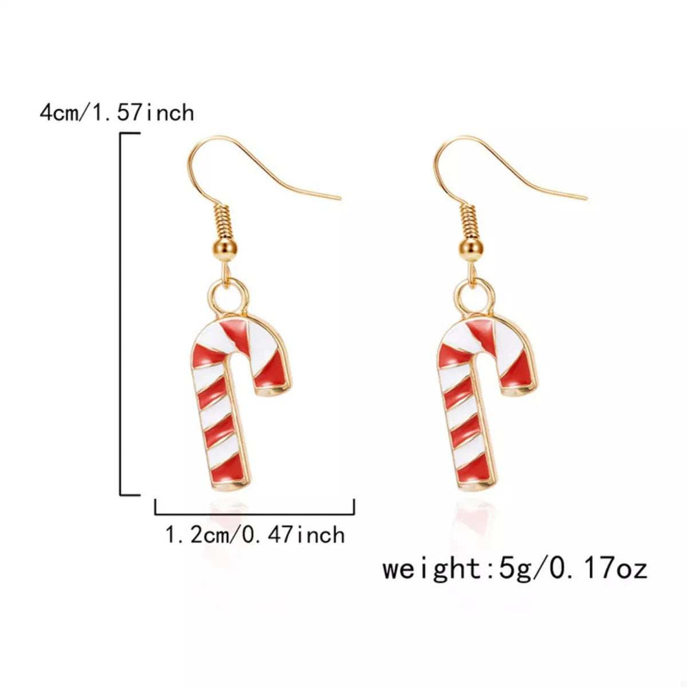 Christmas Candy Cane Earrings - Trendsi - Flyclothing LLC
