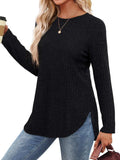 Round Neck Raglan Sleeve T-Shirt - Trendsi - Flyclothing LLC